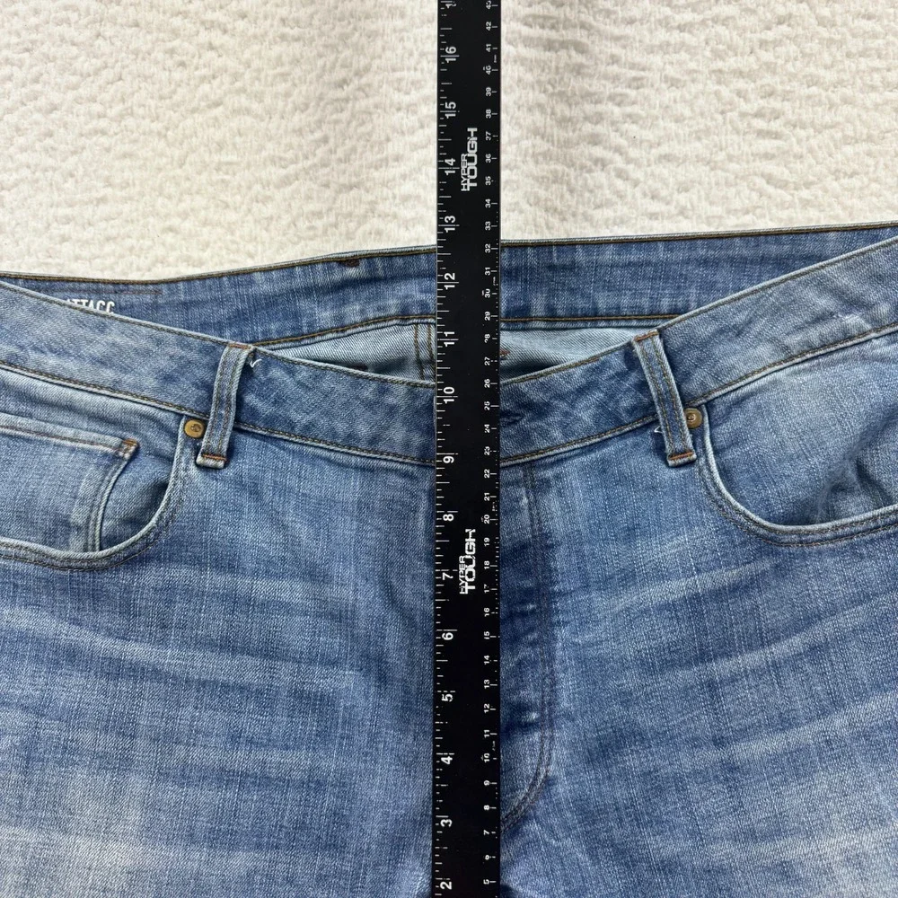 G Star Raw Attacc Slim Straight Jeans Mens 38x32 Blue Whiskering Denim Mid Rise
